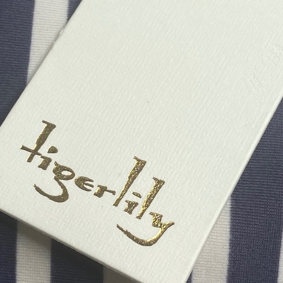 NEW TIGERLILY Devina Ponoma Blue White Striped Nautical One Piece Swimsuit M - Picture 14 of 16